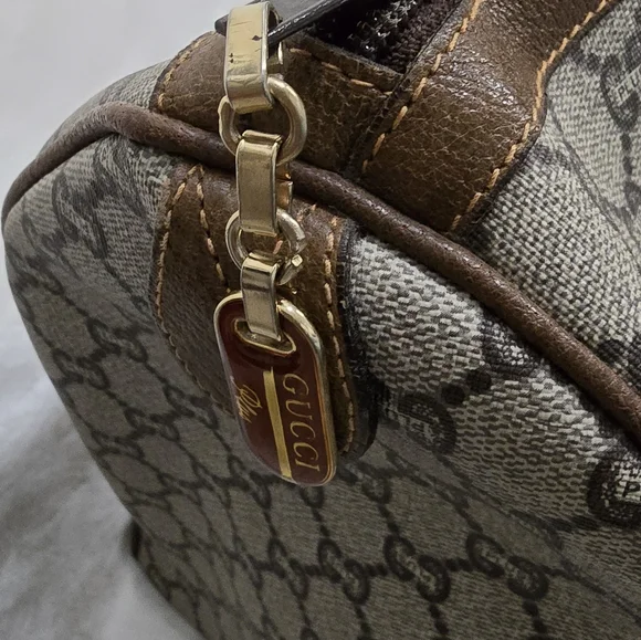 GUCCI GG Plus Canvas Boston Bag PVC Leather Beige - Picture 12 of 16